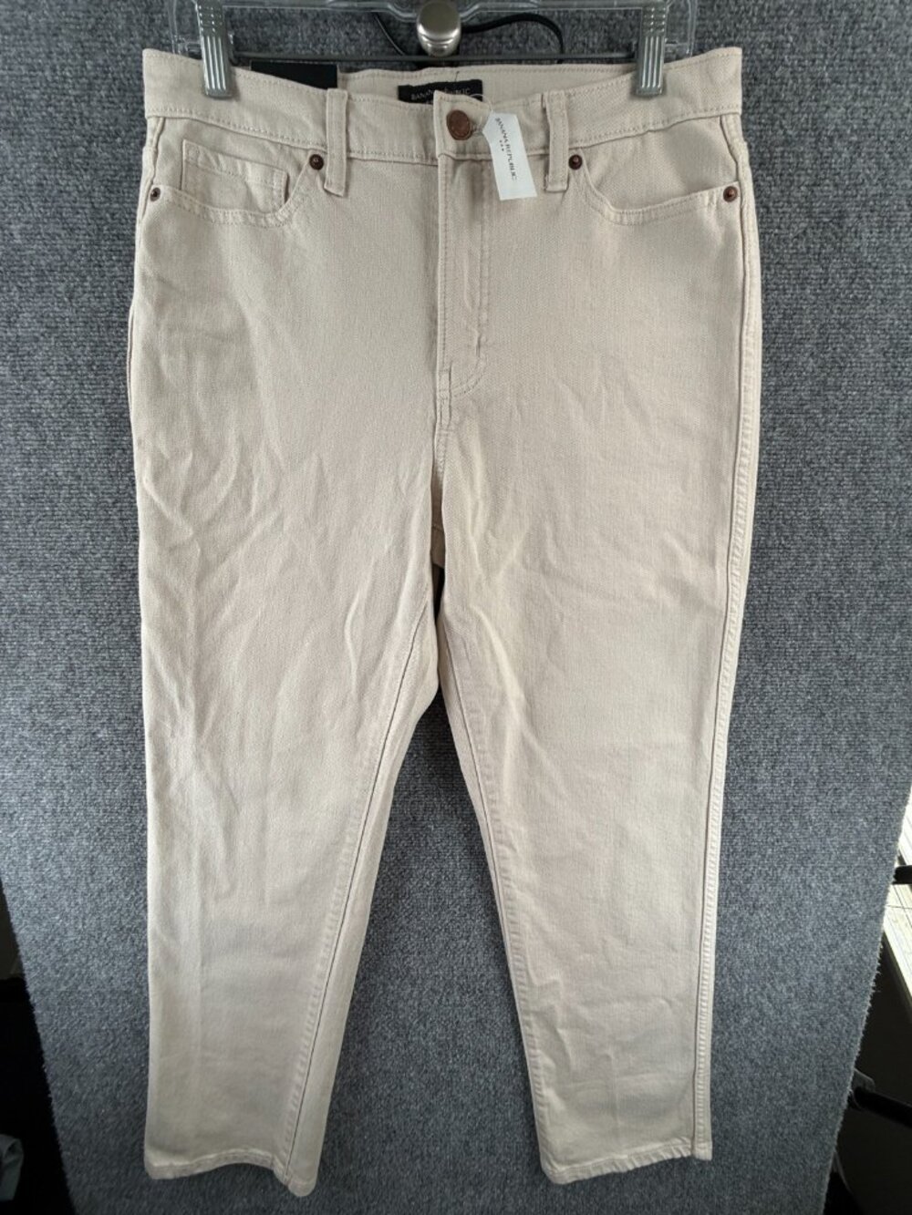 NWT Banana Republic High Rise Straight Jeans Beige 30/10 Women ACTL 30X29